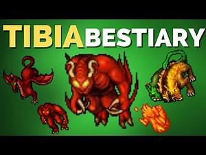 TIBIA BESTIARY Demon, Dragon Lord, Fire Devil, Fire Elemental, Demon Skeleton, Hellhound - Goroma