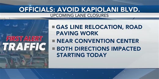 First Alert Traffic: Plan out your commutes, construction to shut down several popular roads on Oahu