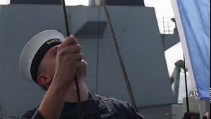 HMS Kent has raised the UN flag ahead of entering Sasebo Port under the 1954 UN Forces-Japan Status of Forces Agreement. The frigate had previously joined the UK Carrier Strike Group with the USS America-led United States Expeditionary Strike Group 7 and two ships from Japan’s Maritime Self Defence Force to complete intensive exercises in the Pacific Ocean. 🔗 Read more here: http://ow.ly/oZ8450FZnhI | Royal Navy