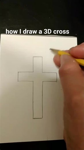 How to Draw a 3D Cross Step by Step