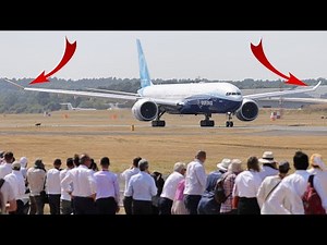 Boeing 777X folding her wingtips soon after short landing