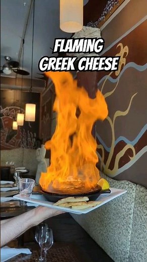 Opa! I tried Saganaki FLAMING GREEK CHEESE! 🔥 Traditional Greek Food! 🧀