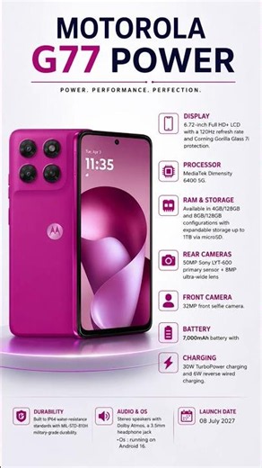 Motorola G77 Power 5G 🔥 Price, Camera,Display, battery Features & Full Specs | Moto G77 Power 5G