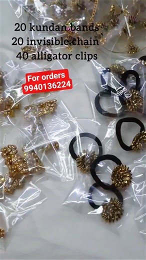 Diy kundan bands/invisible chain/alligator clips combo#shorts #youtubeshorts #diy