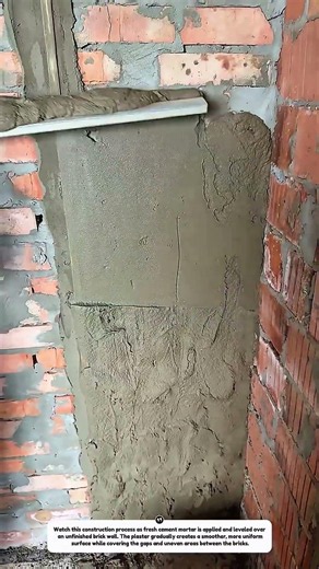 Professional Cement Plastering Technique | Satisfying Brick Wall Finishing