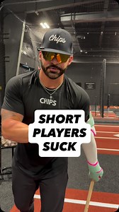 Short players don’t suck, and height isn’t what makes a great baseball player. People love to point out that the average MLB height is 6’1 to 6’2, but baseball isn’t basketball or football. No one is jumping over you in the end zone. Performance at the plate comes from skill, mechanics, speed, strength, and hitting efficiency, not how tall you are. Use code “CHIPS” for free shipping from Bruce Bolt⚡️ Shorter baseball players actually hold real advantages. A smaller strike zone is harder for pitc