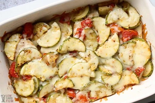 Baked Chicken and Zucchini Casserole with Tomatoes