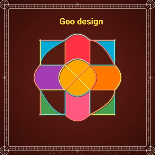 Geometric Floral Kolam Using Dots | Easy Pulli Kolam Tile Design | Symmetrical Rangoli Pattern