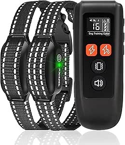 Dog Shock Collar for 2 Dogs - [2025 Newly Upgraded] Dog Training Collars with Remote,Rechargeable E-Collar Waterproof Collars with Unique Shock-Lock Keypad for Large Medium Small Dogs All Breeds