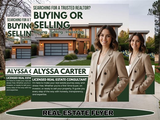 Real Estate Flyer Template | Canva Editable Realtor Marketing Flyer | Open House | Agent | Property & Business Promo Design Flyer - Etsy