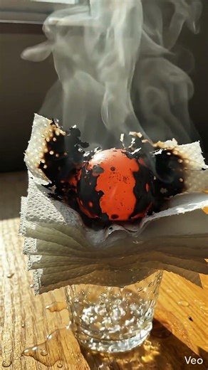 Red Hot Ball vs Wet Paper Stack🔖 #shorts #experiment #asmr #satisfying #viralexperiment