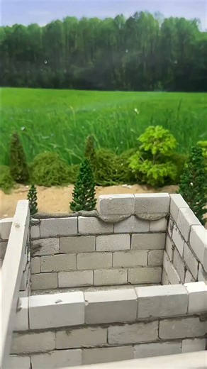Incredible Mini cement-house made with mini bricks #miniature #diy | Mini Construction