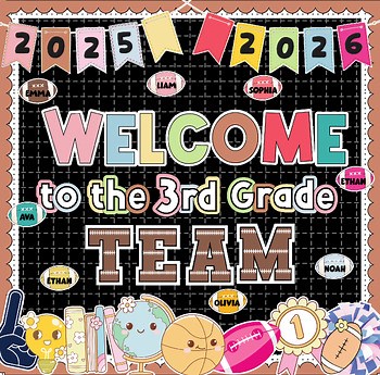 Football Bulletin Board Set — Welcome to 3rd Grade Classroom Decor Kit