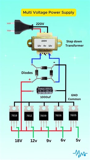 ⚡ 5V, 6V, 9V, 12V & 18V Power Supply | DIY Circuit