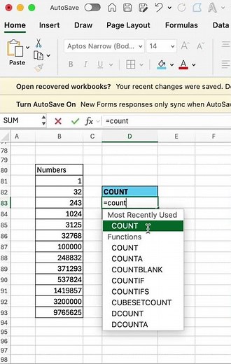 How to use COUNT Function in Excel | Excel COUNT Formula #excel #exceltips #exceltutorial