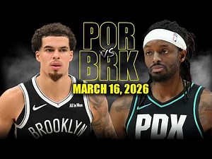 Portland Trail Blazers vs Brooklyn Nets Full Game Highlights – March 16, 2026 | NBA Season