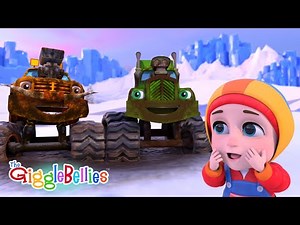 5 Little Trucks | Monster Trucks Get Dirty | Nursery Rhymes For Kids - GiggleBellies