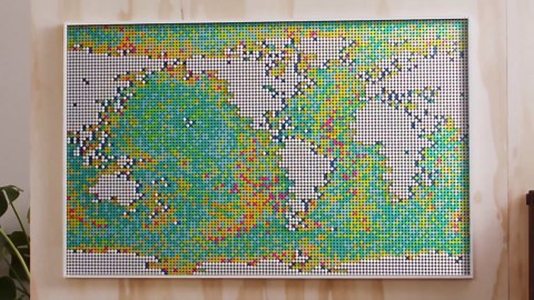 LEGO Art World Map 31203 Building Set - Collectibe Wall Art for Adults, Featuring Accompanying Soundtrack, Great Home Office Decor for Passionate Travelers, DIY Creators, and Map Enthusiasts