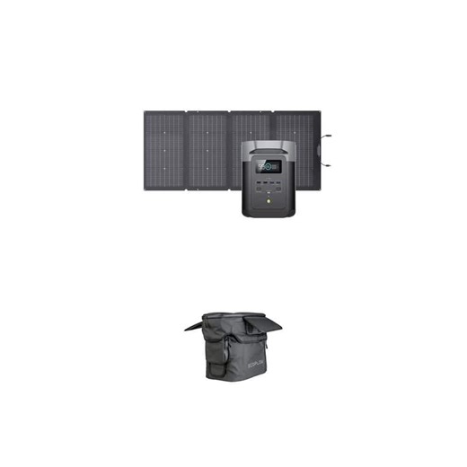 EcoFlow DELTA 2 Solar Generator (1800W Output/2700W Peak) with 220W Solar Panel and DELTA 2 Waterproof Bag Combo - The Home Depot