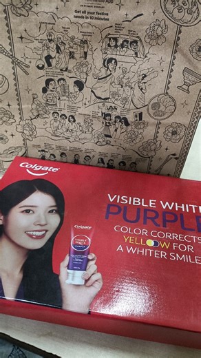 Army-Carat💜🩷🩵 on Instagram: "IU colgate gift pack unboxing!! Photocards shown in next reel. Saw a reel mentioning that it is available on blinkit and Amazon and I just had to order it right away😂 The quality is not that good but compared to the amount that we are paying it's still a much better deal (u get 2 toothpaste as well😂) PS: poor quality reel bcoz this gurl is way too lazy to make a good one🥹😭😂 #iucolgatepurple #kpopmerchinindia #kpop #unboxing #kpopinindia #iu #kpopstan"