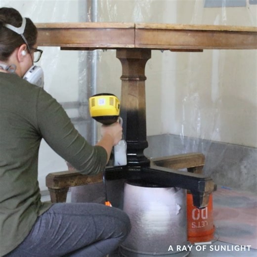 Comment 🌟 3460 🌟 for the full tutorial, supply list, and printable steps! 👇 Black Dining Table Makeover | A Ray of Sunlight - Painted Furniture & DIY