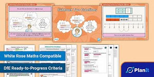 PlanIt Maths Year 4 Fractions Lesson Pack 13: Subtract Two Fractions
