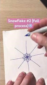 Easy Winter Snowflake Drawing | Snowflake #2 Tutorial (full process)