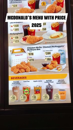 67K views · 73 reactions | mcdonald's menu with price 2025 | Cherry Sakura | Facebook