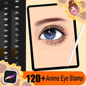 120 Procreate Anime Eye Stamps, Procreate Brushes Anime, Procreate Manga Brushes