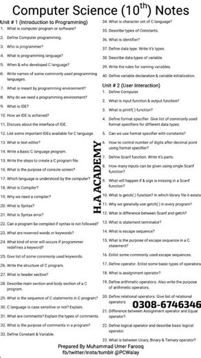 Guess paper Computer Class 10th Session 2026 #ptb #viral #computer #pakistan #exam #pk #matric #alp