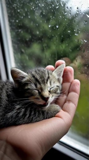 cute kitten sleeping on lap #shorts