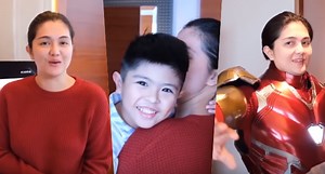 Dimples Romana Is Iron Man For Son Alfonzo's Birthday