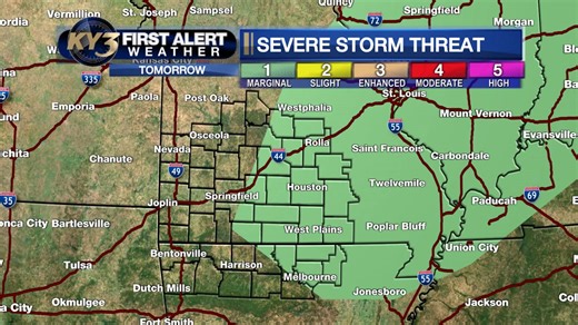 FIRST ALERT WEATHER: Chance for storms increasing tomorrow afternoon, and a few could be strong to severe | KY3 Weather