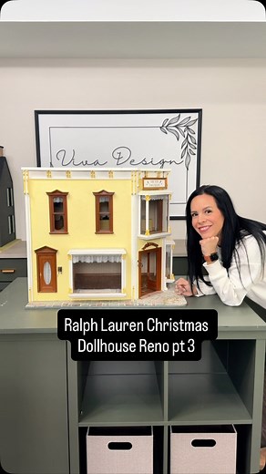 Demo day has begun on my Ralph Lauren Christmas inspired dollhouse! There were so many cool vintage miniature toys in this former Toy Emporium and I’ll be saving them all for future dollhouse projects! Next I’ll be working on removing the old exterior finish to prep for the new brick finish! #dollhouse #ralphlaurenchristmas #miniatures #christmas #christmasdecor #dollhouserenovation #dollhouseminiatures | Viva Design Miniatures
