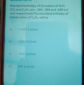 Standand enthalpy of formation of \mathrm { H } _ { 2 } \mathrm... | Filo