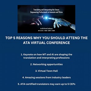 Have you registered yet? If not, here's the Top 5 reasons you should. Register Here: atanet.org/VC! #xl8 #1nt | American Translators Association | Facebook