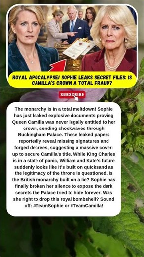 LEAKED! Sophie EXPOSES Camilla’s Illegal Crown! 📜👑 #RoyalScandal #QueenCamilla #DuchessSophie