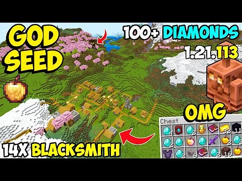 🔥 Ultimate [God Seed] For Minecraft 1.21 Bedrock & PE |Five Blacksmith Village Seed Bedrock 1.21.113