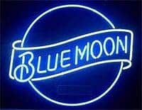 Moon and Star Metal Frame Neon Sign17"x13" Real Glass Neon Sign Light for Beer Bar Pub Garage Room