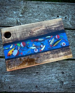Epoxy Resin Serving Board: Fishing Lure Charcuterie Board. - Etsy