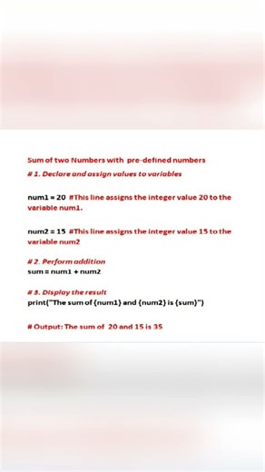 Python sum of two numbers with pre defined numbers | CBSE Computer Science | Class 11/ 12