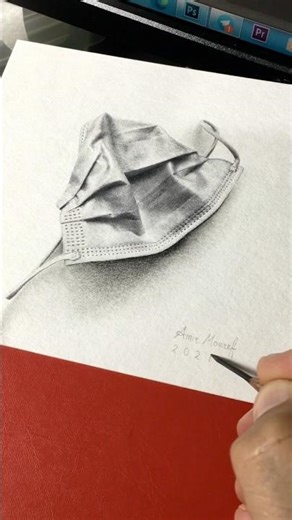 COVID Mask Drawing in Pencil #drawing #sketch #shorts
