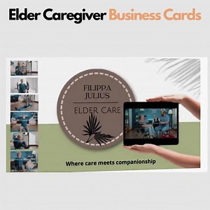 Elderly Caregiver Business Card Templates, Editable Senior Care Provider Info Cards Design, Customizable Professional Elder Service Specials - Etsy
