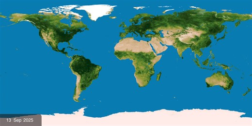 NASA Scientific Visualization Studio | Near Real-Time Normalized Difference Vegetation Index (NDVI)