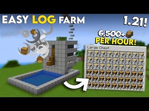 Minecraft Easiest Multi Log Tree Farm Birch, Oak, Jungle - Automatic Wood Farm Tutorial - 6450+ P/H