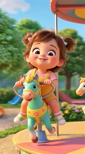 Spin Spin Merry-Go-Round Song | Fun Kids Playground Nursery Rhyme