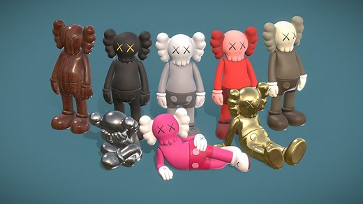 Kaws Low Polygon - Game Ready - Buy Royalty Free 3D model by Yeyo Studio (@yeyostudio)