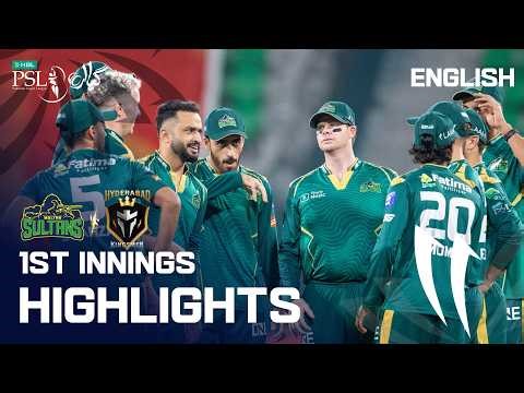 1st Innings Highlights | Multan Sultans vs Hyderabad Kingsmen | English | M 8 | HBL PSL 11 | MZB1K