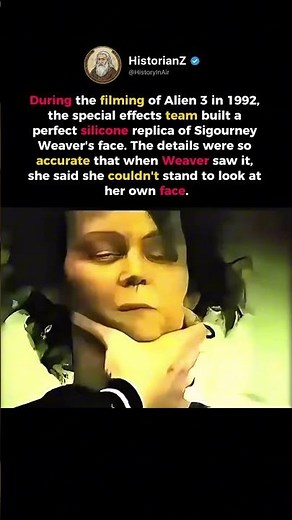 The Alien 3 dummy was so realistic, the real actress couldn't look at it.