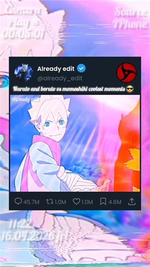 Naruto and boruto vs momoshiki coolest moment 😎 #naruto #otaku #anime #edit #new